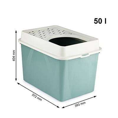 Rotho eco berty kattenbak met boveningang groen/zand