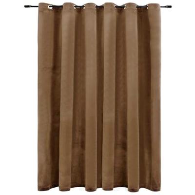 VidaXL Gordijn verduisterend met ringen 290x245 cm fluweel beige VidaXL Gordijn verduisterend met ringen 290x245 cm fluweel beige