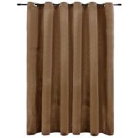 VidaXL Gordijn verduisterend met ringen 290x245 cm fluweel beige - thumbnail