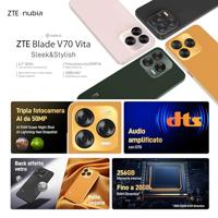 Smartphone ZTE Blade, V70 Vita, Stee, grijs, smartphone van 6,7 inch HD+ 120 Hz, 256 GB geheugen, 20 GB RAM (8 + 12 dynamische RAM), AI 50 MP-camera, Android 14, Fast Charge 22,5 W, NFC - thumbnail