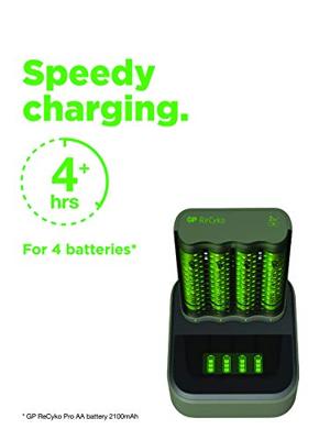 GP Recyko USB Lader En Doc + 4 AA Batterijen 2600mah - thumbnail