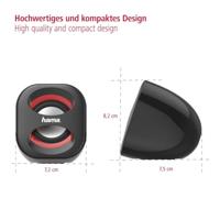 Hama notebook-luidspreker sonic mobil 183 zwart/rood - thumbnail