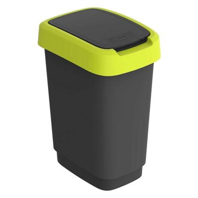Rotho twist afvalbak 10l lime/antraciet Rotho twist afvalbak 10l lime/antraciet