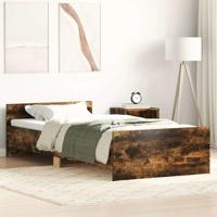 Bedframe zonder matras hout gerookt eikenkleurig 90x190 cm - thumbnail