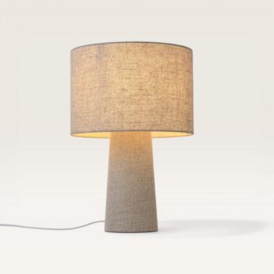 Tafellamp Melyro lino - Met een kap en voet van doorschijnend linnen, voor binnenshuis - Zonder lichtbron