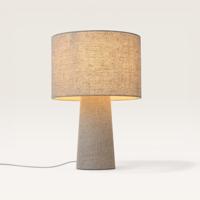 Tafellamp Melyro lino - Met een kap en voet van doorschijnend linnen, voor binnenshuis - Zonder lichtbron - thumbnail