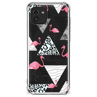 Samsung Galaxy A03 Case Anti-shock Flamingo Triangle Samsung Galaxy A03 Case Anti-shock Flamingo Triangle