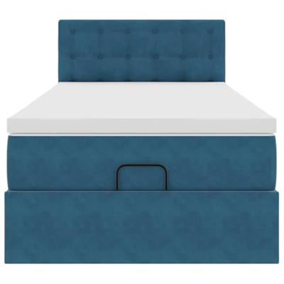 Ottoman bed met matras en LED's 90x200cm fluweel donkerblauw