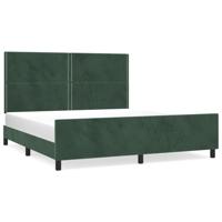 Bedframe zonder matras 200x200 cm fluweel donkergroen - thumbnail