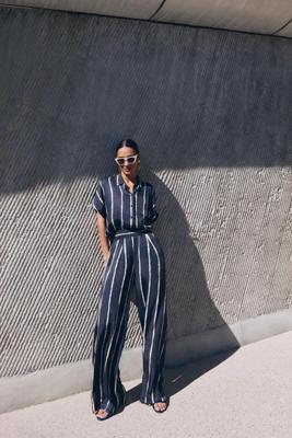 By-Bar karly blouse | blue tie dye stripe