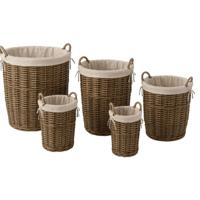 Decoratieve Mand Home ESPRIT Bruin Katoen vlechtwerk Cottage - thumbnail