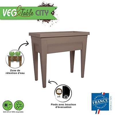 EDA Groentegebied met tafel City Veg & Table - 73 x 38,5 x H 68 cm - 57 L - Taupe