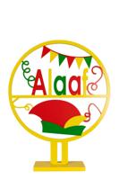 Houten cirkel met tekst Alaaf - thumbnail