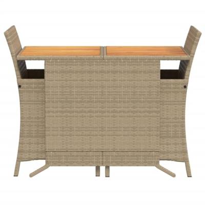 3-delige Bistroset met kussens poly rattan beige 3-delige Bistroset met kussens poly rattan beige