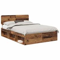 Bedframe met hoofdeinde Oudhout 140 x 190 cm Massief grenenhout - thumbnail