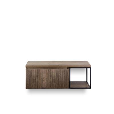 Frozen 3d Badmeubelset 120 cm - Greeplijst in kleur - Zwart Frame - Wastafel Bovenblad Charleston