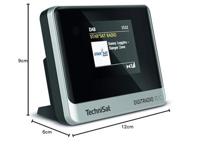 TechniSat DIGITRADIO 10 C Radio DAB+, VHF (FM) Bluetooth Incl. afstandsbediening, Wekfunctie Zwart/zilver