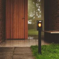 Tuinlamp staand zwart met smokeglas & E27 &apos;Griffin&apos; 80cm - thumbnail
