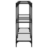 Wandtafel met transparant glazen blad 118,5x30x81 cm staal - thumbnail