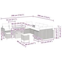 Tuinbankenset 13 pcs Zwart poly rattan - thumbnail