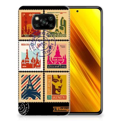 Xiaomi Poco X3 | Poco X3 Pro | Silliconen Back Cover | Postzegels Xiaomi Poco X3 | Poco X3 Pro | Silliconen Back Cover | Postzegels