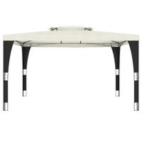 Prieel met dubbel dak 3,98x2,98 m staal crmekleurig - thumbnail