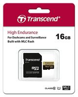 Transcend High Endurance microSDHC-kaart 16 GB Class 10 Incl. SD-adapter - thumbnail
