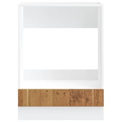 Ovenkast Lucca bewerkt hout oud houtkleurig