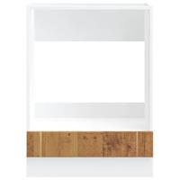 Ovenkast Lucca bewerkt hout oud houtkleurig - thumbnail