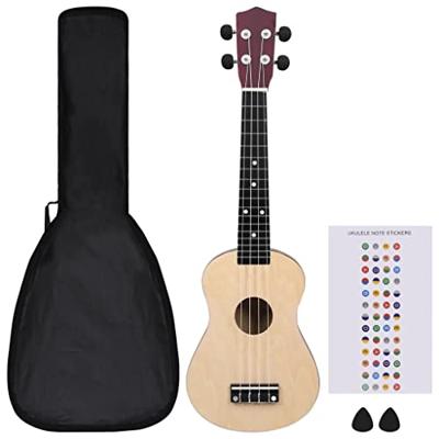 VidaXL Ukuleleset met tas voor kinderen sopraan 23&apos;&apos; lichthoutkleurig