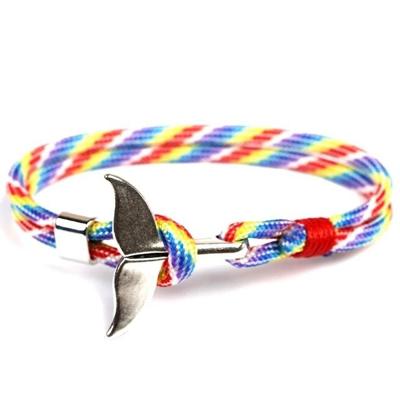 Whale staart anker charme nautische Survival touw ketting armbanden (kleurrijke)