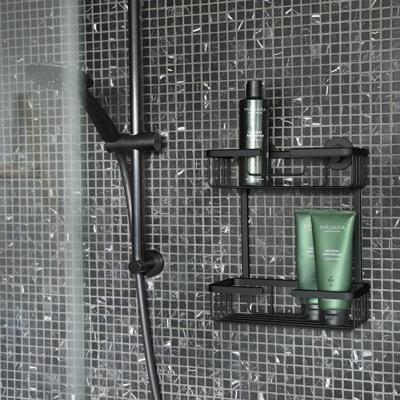 Differnz draadmand 2laags rechthoek zonder boren aluminium 25 x 12 x 30 cm zwart