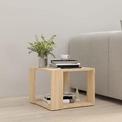 Salontafel 40x40x30 cm bewerkt hout sonoma eikenkleurig