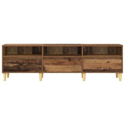 TV-kast met lade Oud Hout 150 x 30 x 45 cm Bewerkt hout