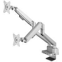 SpeaKa Professional SP-MM-800 2-voudig Monitor-tafelbeugel 43,2 cm (17) - 81,3 cm (32) Geïntegreerd dockingstation, Gasdruktechniek, Kantelbaar, Zwenkbaar - thumbnail