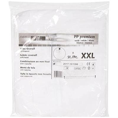 medical care & serve 1005176 Eenmalig veiligheidsoverall EXTRAGROß XXL Maat: XXL Wit