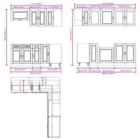 11-delige Keukenkastenset Porto bewerkt hout oud houtkleurig - thumbnail