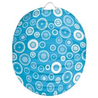 Blauwe Lampion Met Cirkel Figuren (22x23cm) - thumbnail