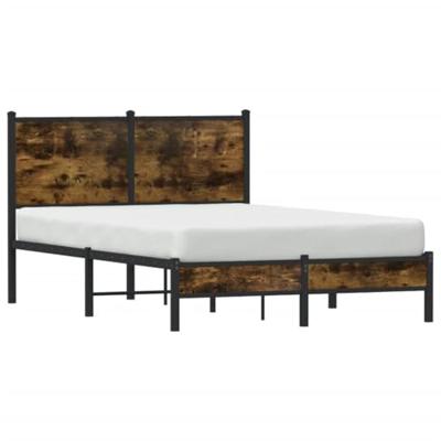Bedframe zonder matras metaal gerookt eikenkleurig 120x200 cm
