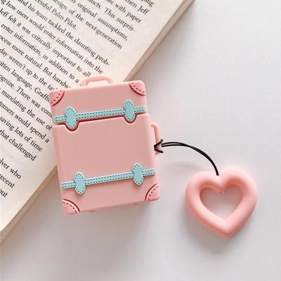 Draadloze oortelefoons schokbestendig Candy gekleurde koffer silicone beschermhoes voor Apple AirPods 1/2 (roze)