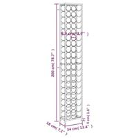 Wijnrek voor 57 flessen 34x18x200 cm smeedijzer zwart - thumbnail