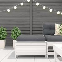 Tuinvoetenbank 62x63,5x32 cm massief grenenhout wit - thumbnail