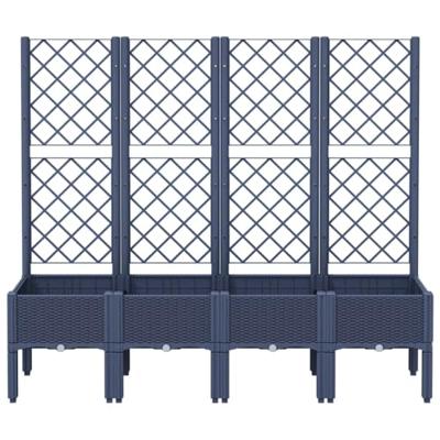 Plantenbak met latwerk 160x40x142 cm polypropeen grijs Plantenbak met latwerk 160x40x142 cm polypropeen grijs