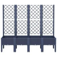 Plantenbak met latwerk 160x40x142 cm polypropeen grijs - thumbnail