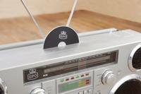 GPO BROOKLYN BOOMBOX jaren 80 Boombox met Bluetooth, cassette, USB en DAB+ radio, zilver - thumbnail