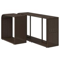 Opbergschappen 2 st poly rattan bruin - thumbnail