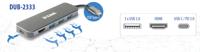 D-Link DUB-2333 5-in-1 USB-C-hub met stroomvoorziening (PD 60W), 4K HDMI, 3 USB 3.0-poorten voor pc, MacBook Pro, MacBook Air, iPad Pro, Chromebook, Surface Pro en meer - thumbnail