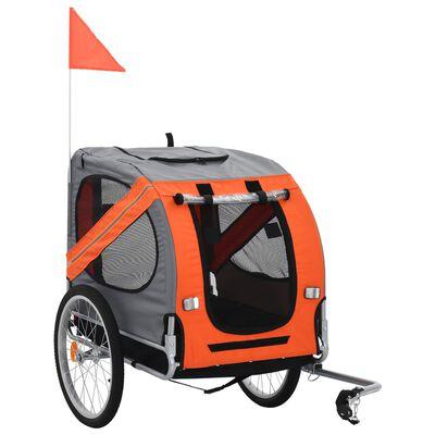 VidaXL Hondenfietstrailer oranje en grijs