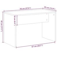 Kaptafelkruk 70x35x45 cm bewerkt hout oud houtkleurig - thumbnail