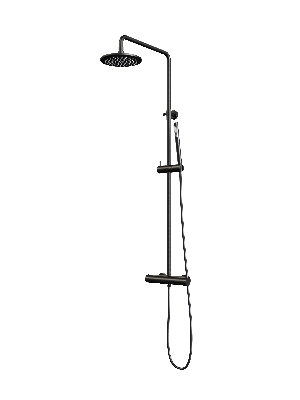Opbouw thermostatische regendouche SET 01 met 20 cm douchekop - mat zwart